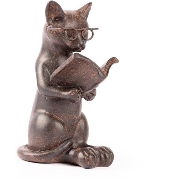 Cat Figurine - Cute Cat Statue - Whimsical Cat Decor for Cat Lovers - Picture 1 of 8